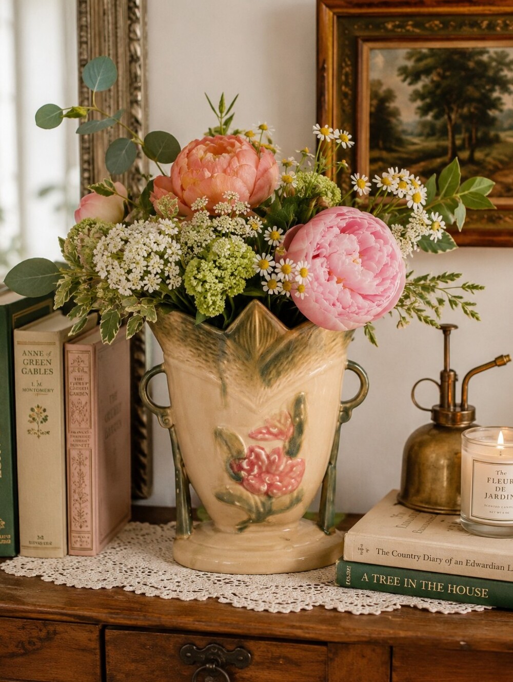Hull Art Vintage Floral Art Pottery Vase Planter